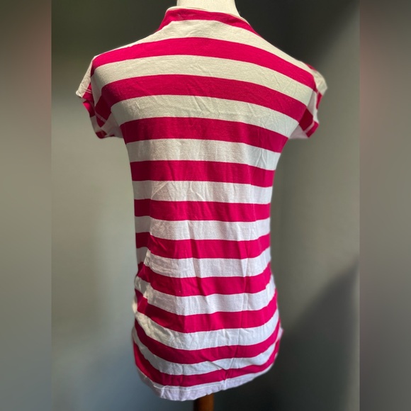 GIRLS Polo Ralph Lauren Red and White Striped Tee - Picture 3 of 5